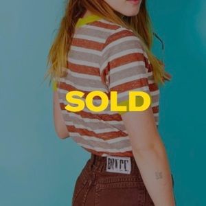 SOLD!! Big Bud Press Striped Vintage Tee Yellow